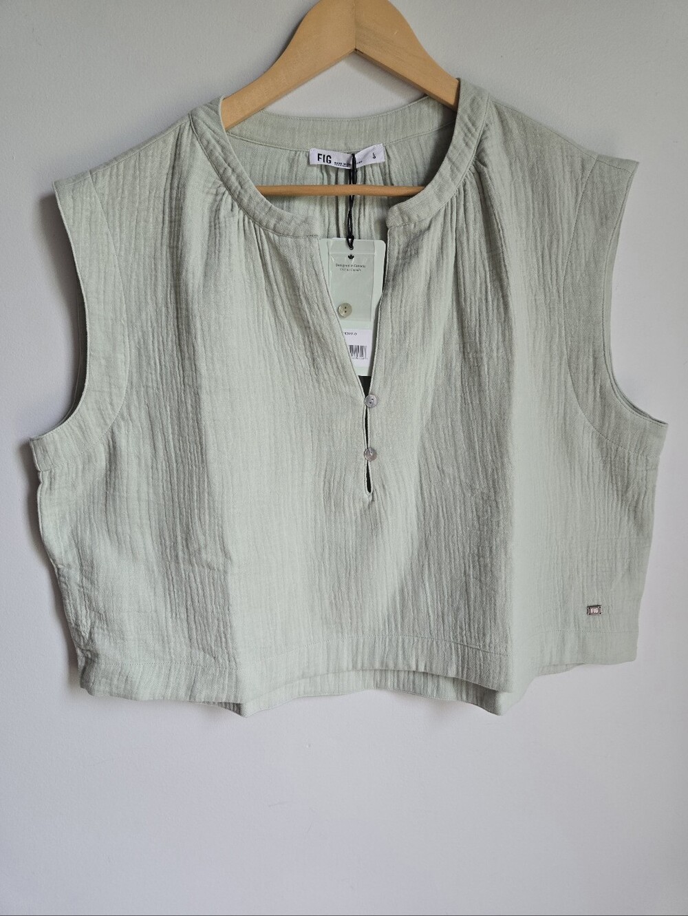 New FIG Clothing 💯 Cotton Tank Top In Light Green Color